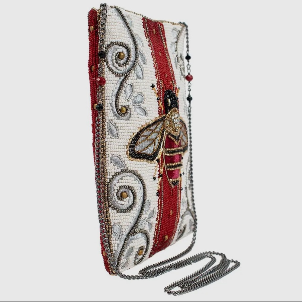 Mary Frances - Royal Bee Beaded Mini Crossbody Handbag - Picture 3 of 6